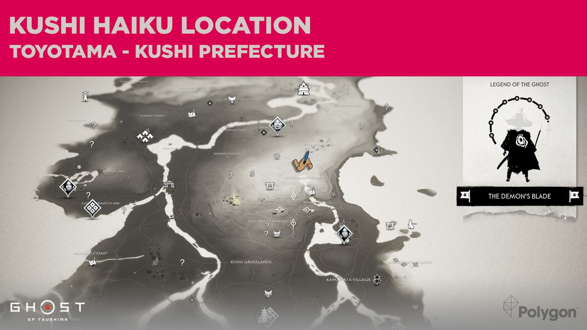 La ubicación del haiku de Kushi en Ghost of Tsushima