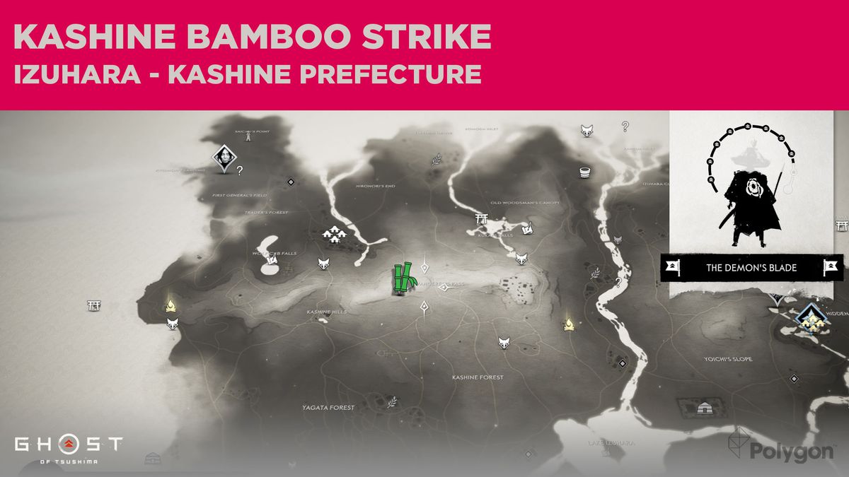 El sitio de Bamboo Strike en Kashine, en Ghost of Tsushima