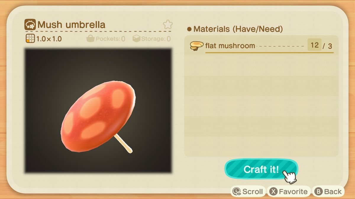 La receta de un paraguas de hongos.