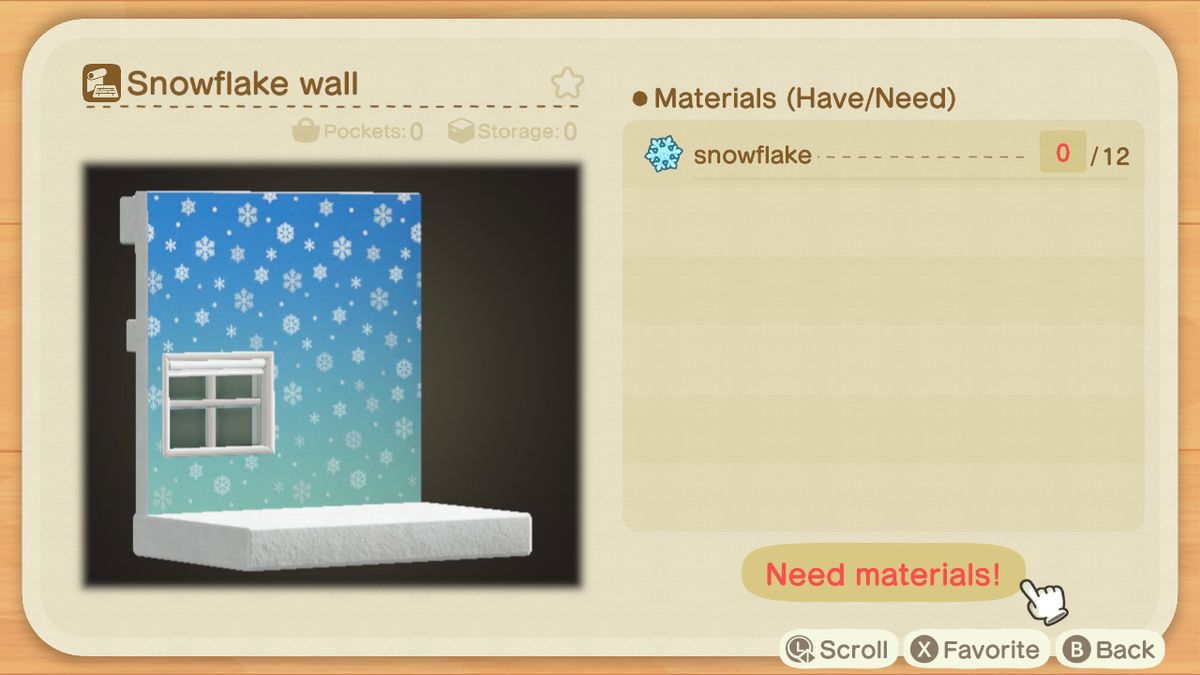 Una receta de Animal Crossing para un muro de copos de nieve